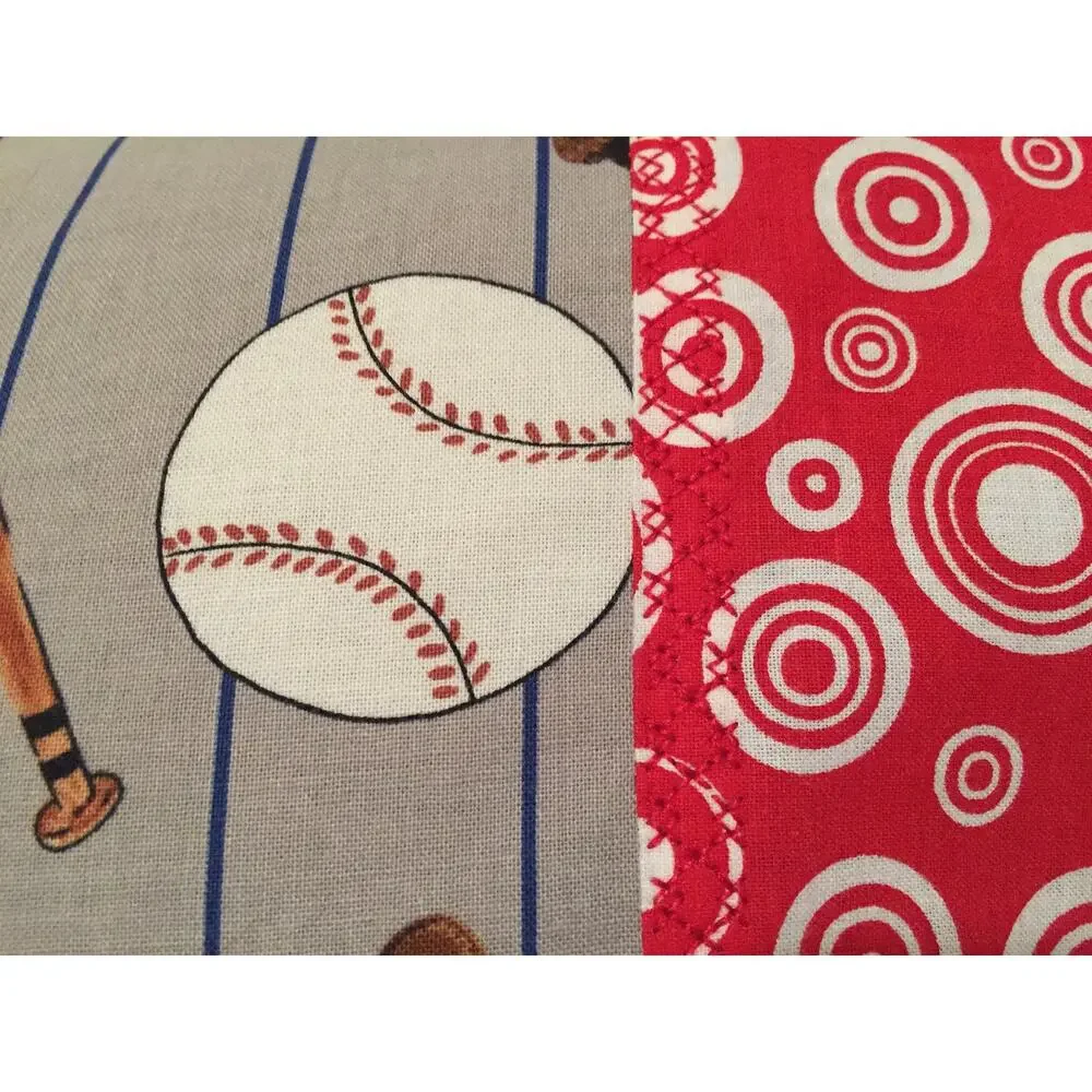 PLAY BALL! Toddler/Travel Size 100% Cotton Handmade PILLOWCASE